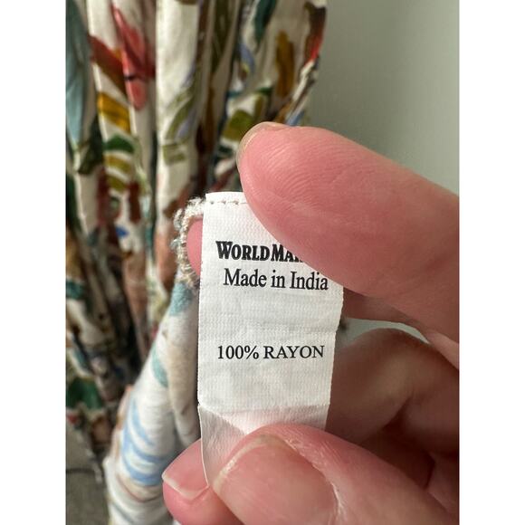 World Market Jumpsuit Womens S/M Floral Print Harem Rayon Boho Lagenlook E6 - Picture 4 of 8